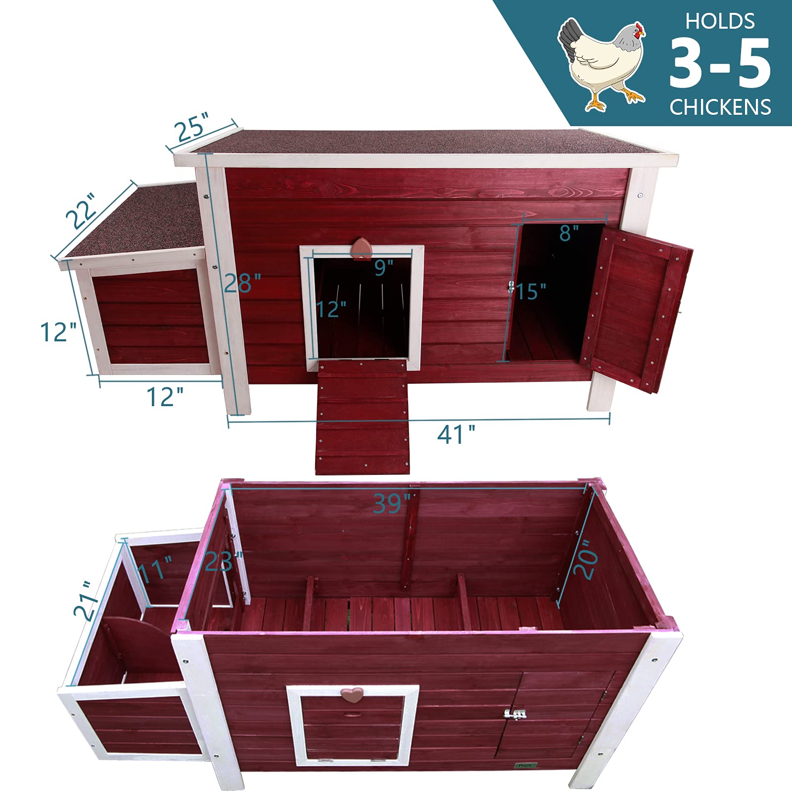 Weatherproof Chicken Coop with Nesting Box