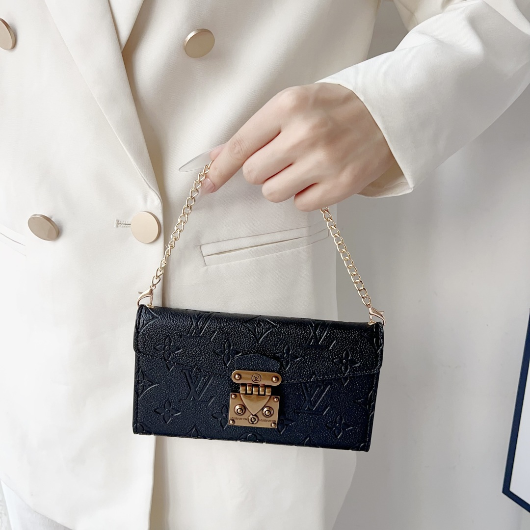 Louis Vuitton Embossed Monogram Wallet Crossbody Phone Bag