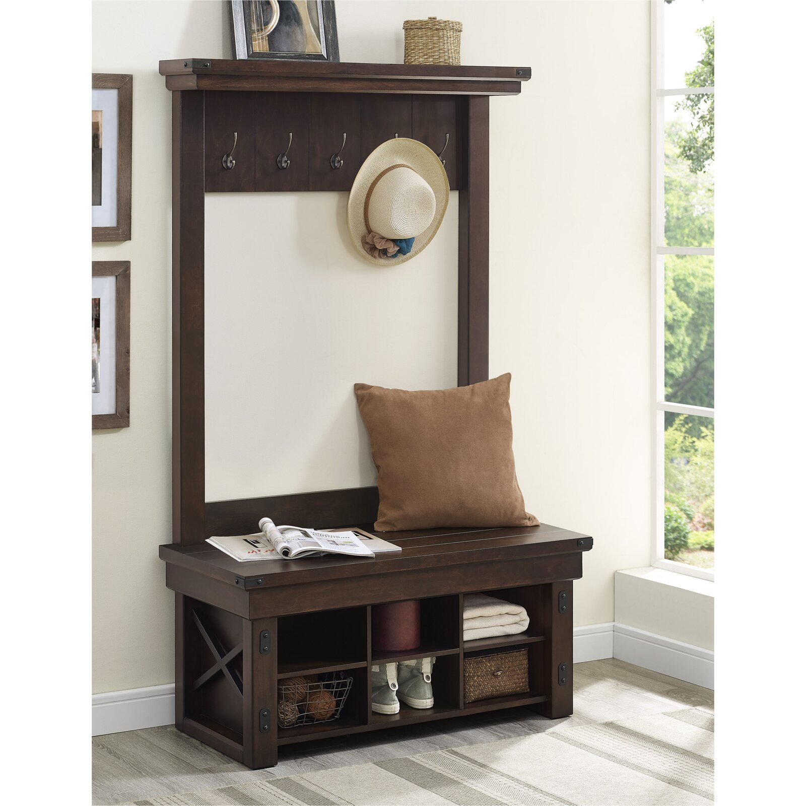 Lauver 40'' Wide Hall Tree with Shoe Storage