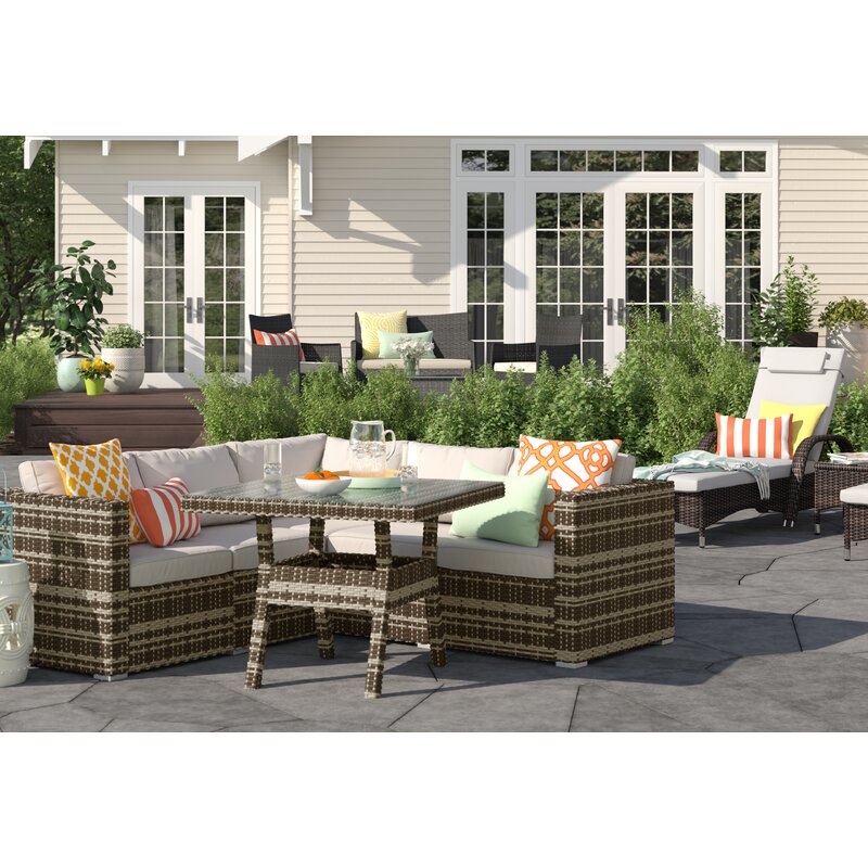Patio Wicker Chaise Lounge Chair Set
