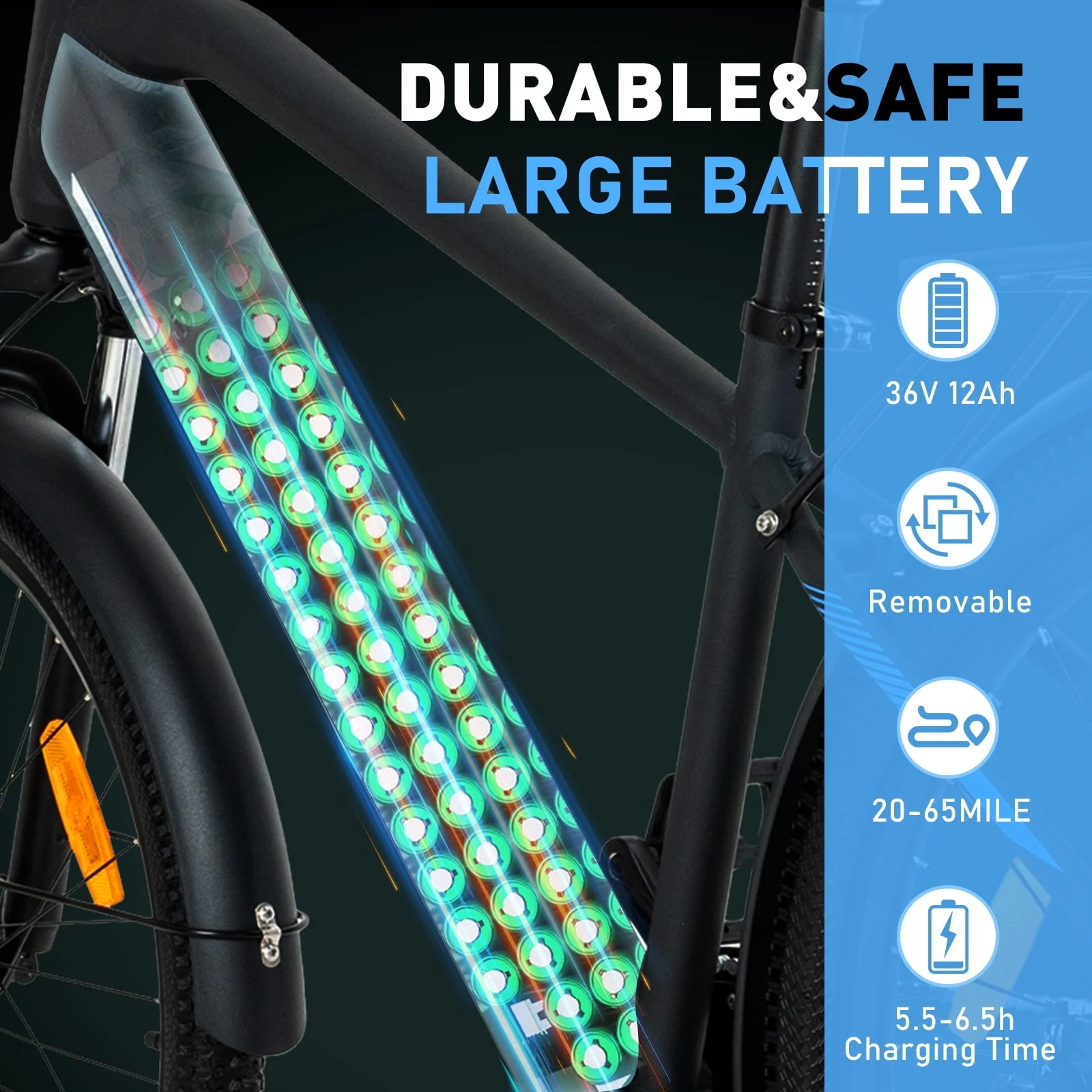 COLORWAY 26in Electric Bike, 500W, 36V 12Ah, 7-Speed
