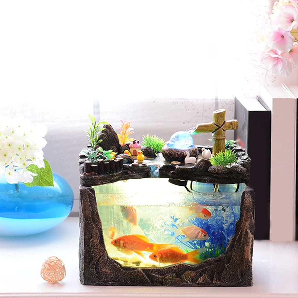 Fishbowl Rockery & Water Creative Small Tank Living Room Family