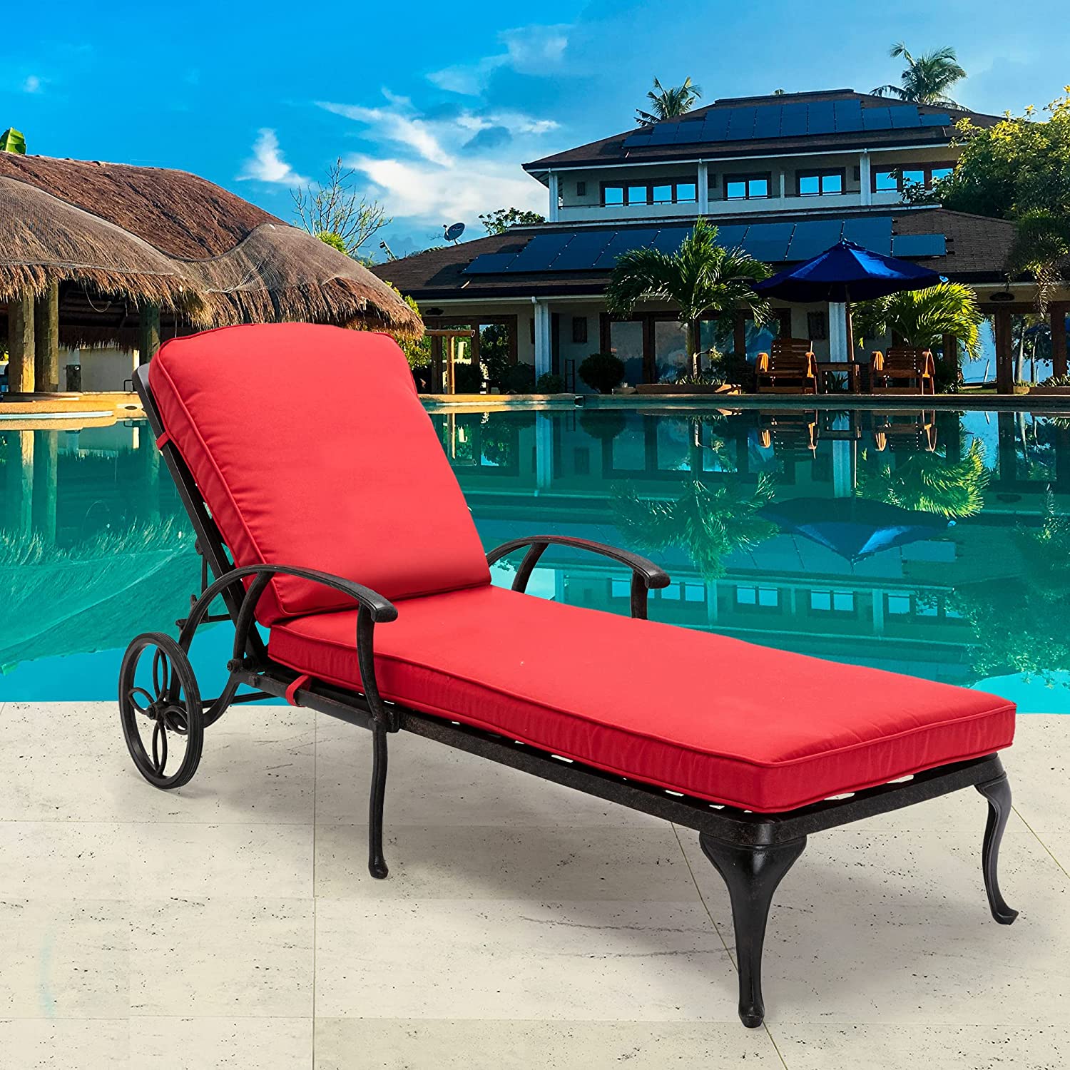 Chaise Lounge Chair with Cushions