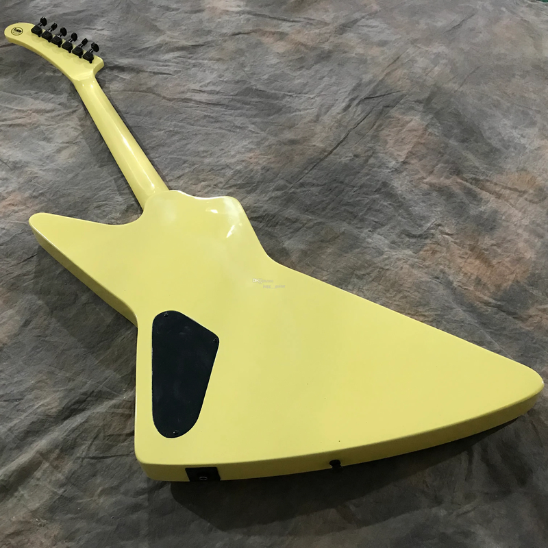 Cream Yellow Electric Guitar China EMG Pickups EET FUK Inlay Grover Tuners Top