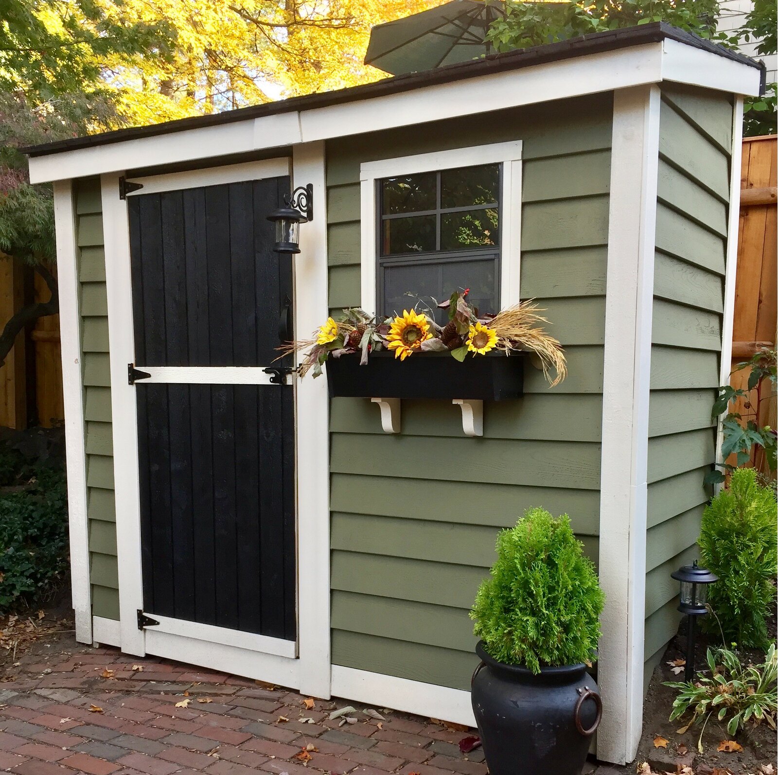8x4 ft Single Door Cedar Wood Storage Shed