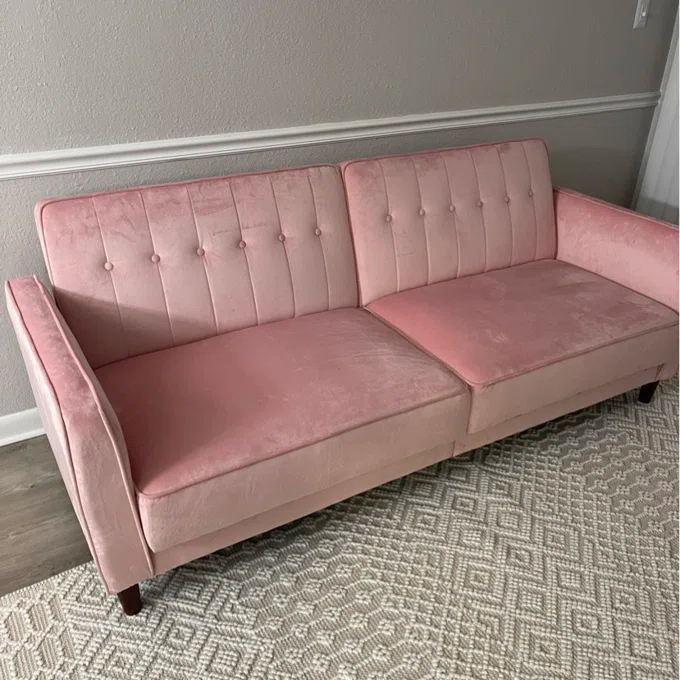 Perdue 81.5" Velvet Square Arm Convertible Sleeper