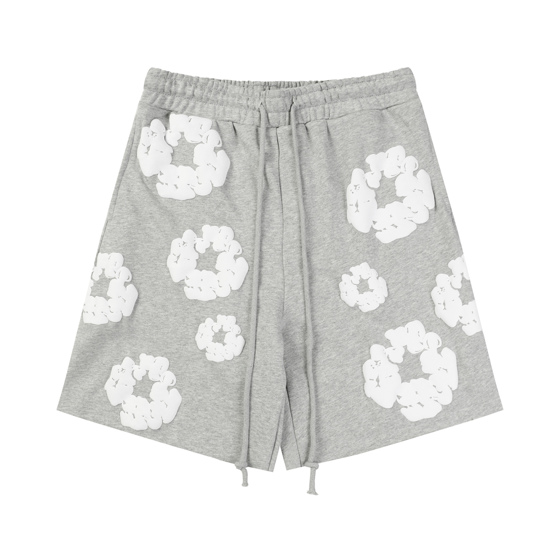 BAPE T-shirt White/Black 713 + Denim Tears The Cotton Wreath Shorts Grey