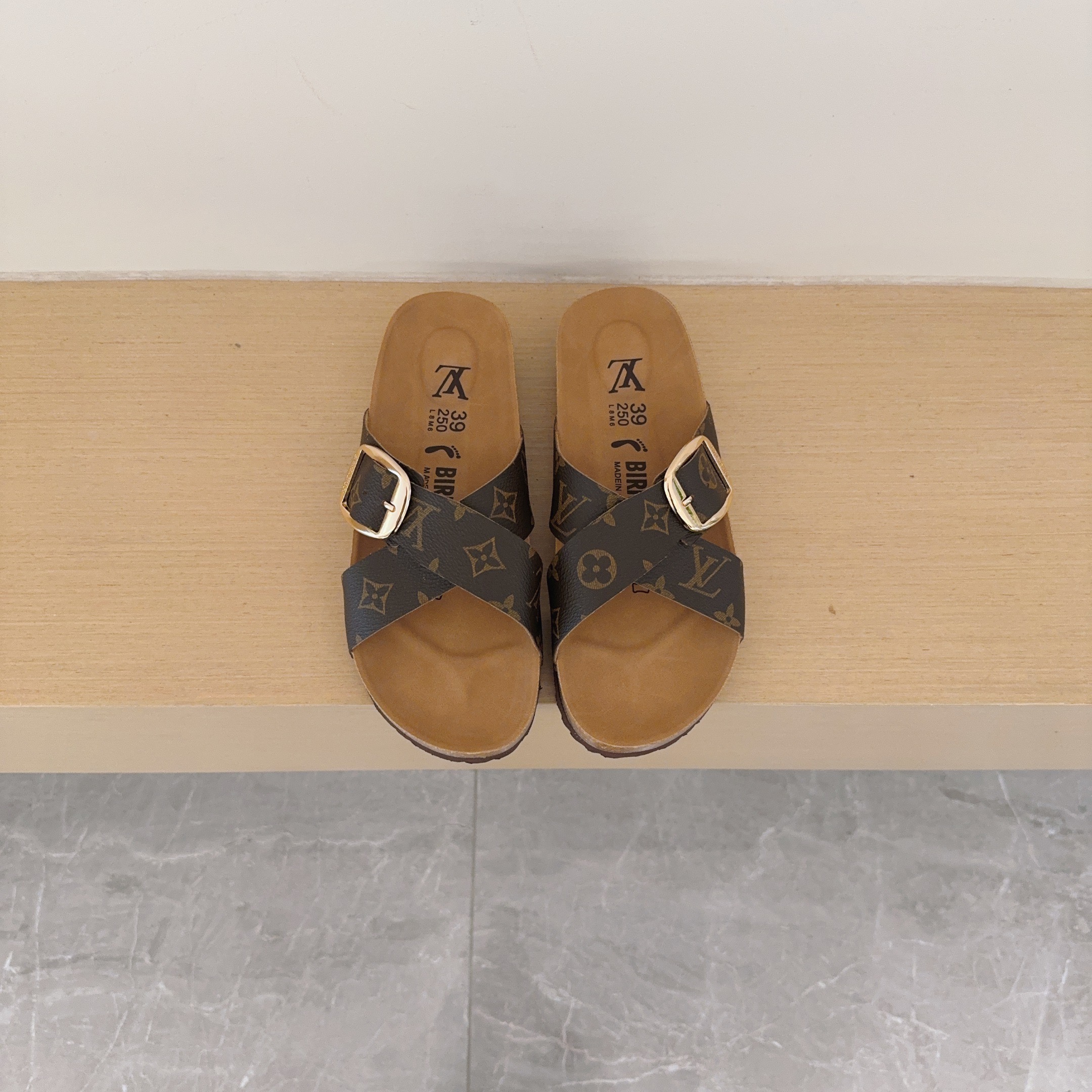 Birken-Style Cross-Strap Sandals