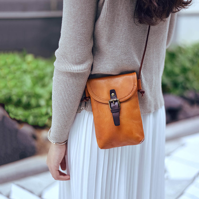 Slim Leather Phone Crossbody