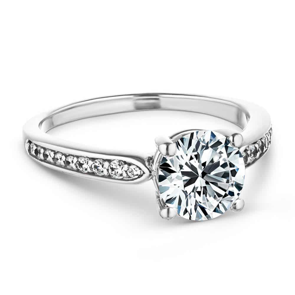 Valery Round Lab Grown Diamond Channel Set Side Stone Engagement Ring