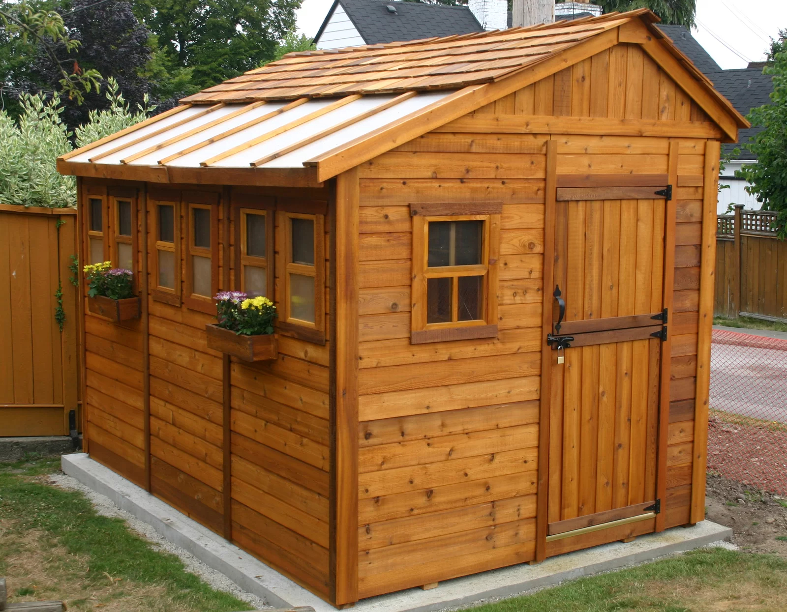 8 ft. W x 12 ft. D Cedar Wood Sunshed Garden Shed