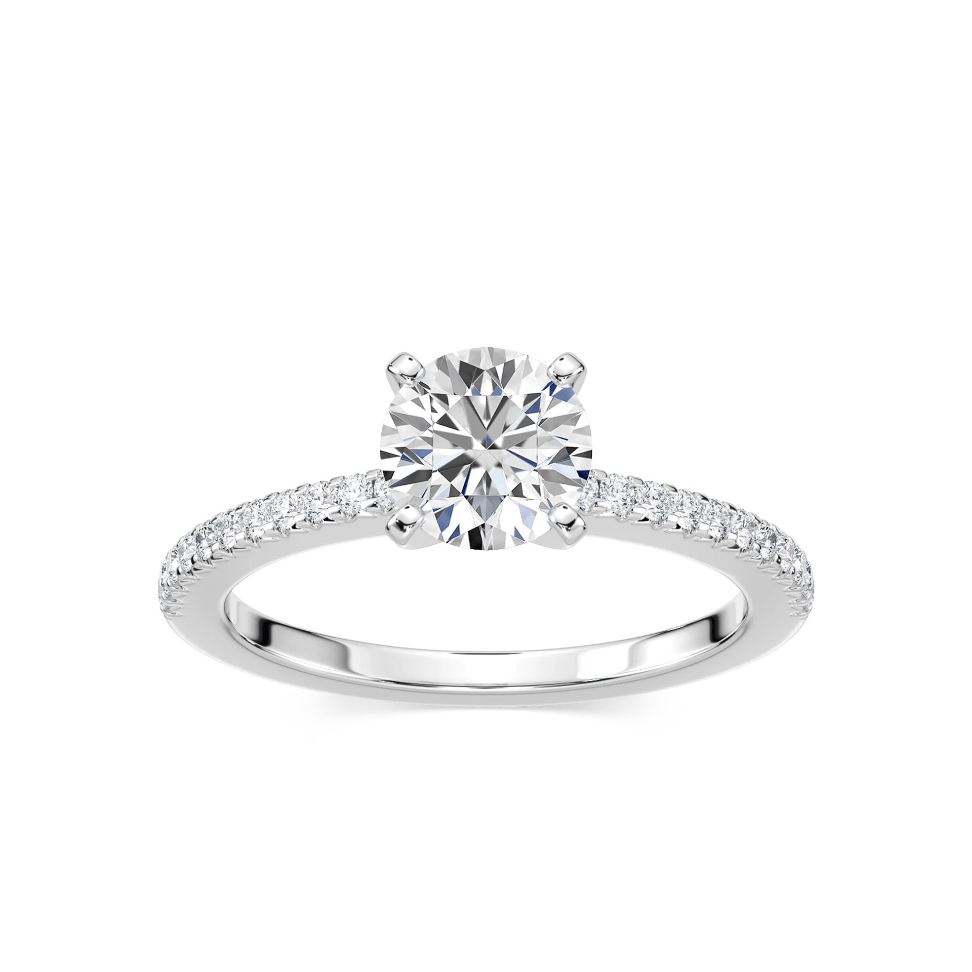 Hope Lab Grown Diamond Shared Prong Side Stone Engagement Ring