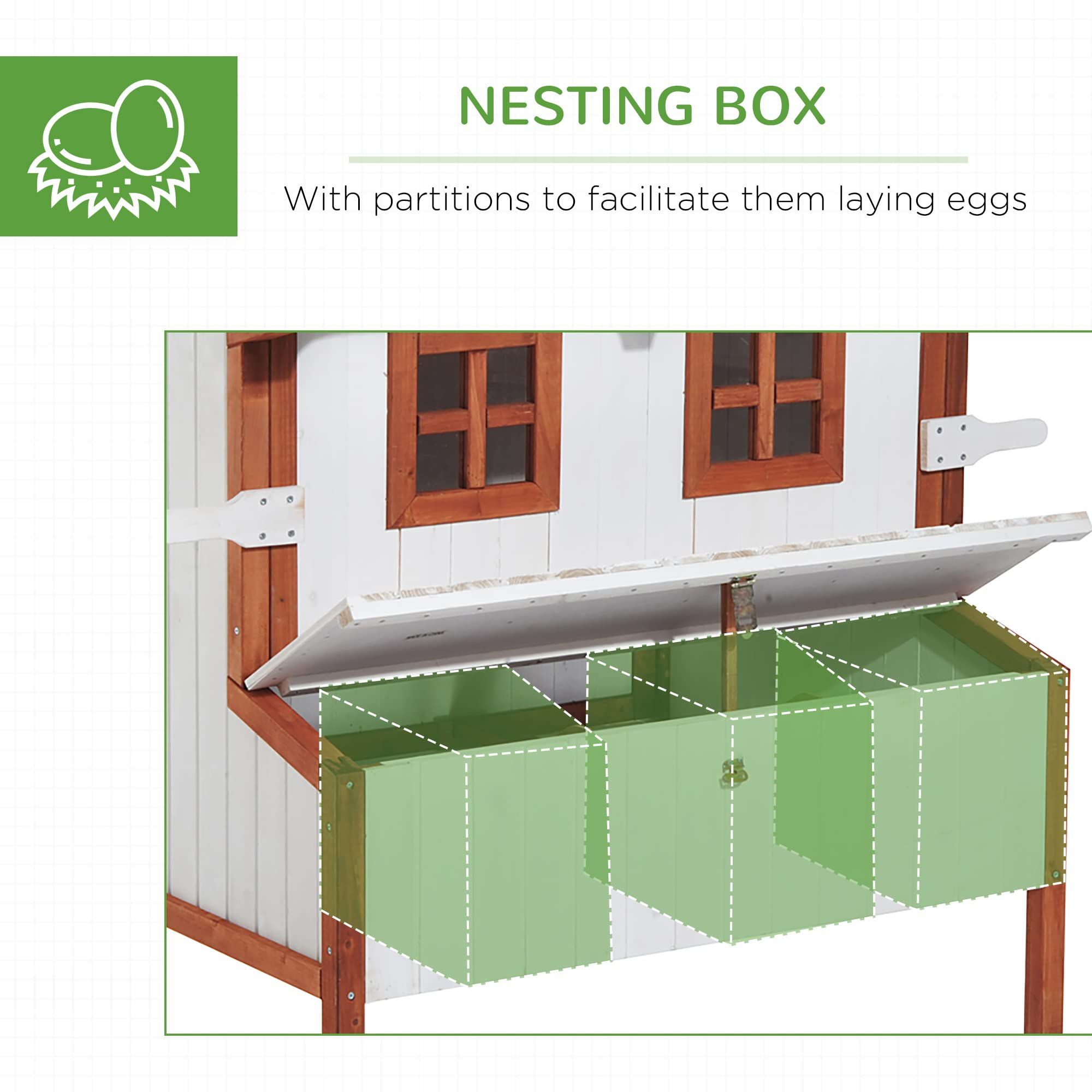 Chicken Coop Wooden Rabbit Hutch Raised Poultry Cage Portable Hen