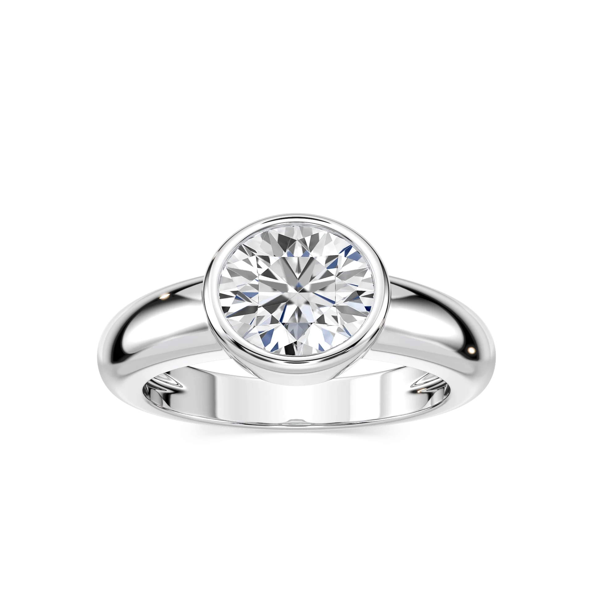 Primrose Round Lab Grown Diamond Bezel Solitaire Engagement Ring