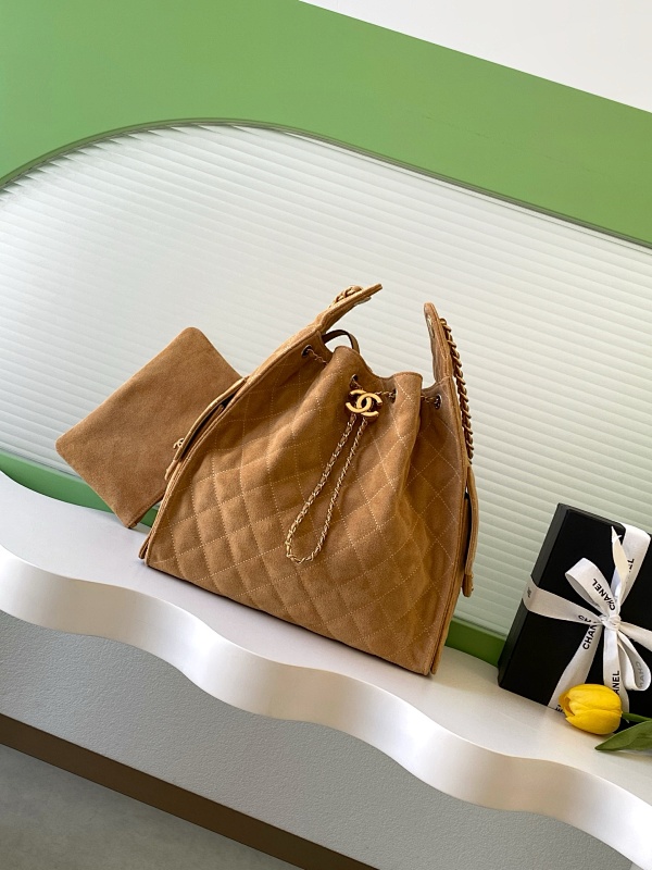 Chanel Drawstring Hobo Bag Brown
