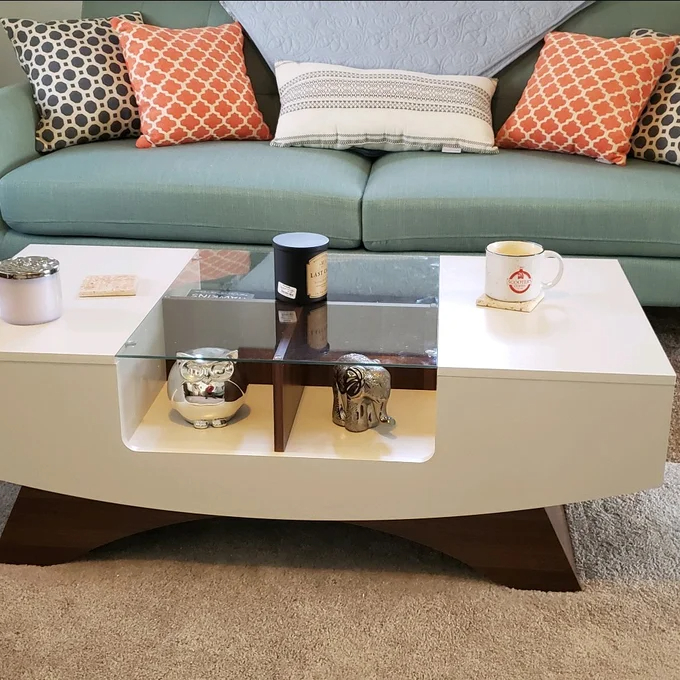 Madilynn Trestle Coffee Table with Storage
