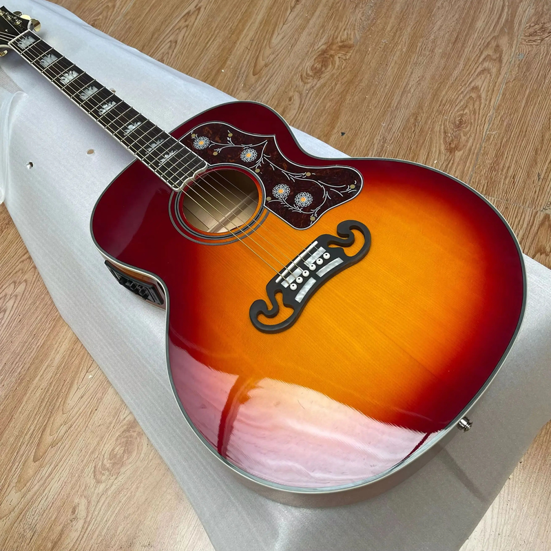 Acoustic   Guitar 43# Jumbo Body Spruce Real Abalone Bone Nut/Saddle J200
