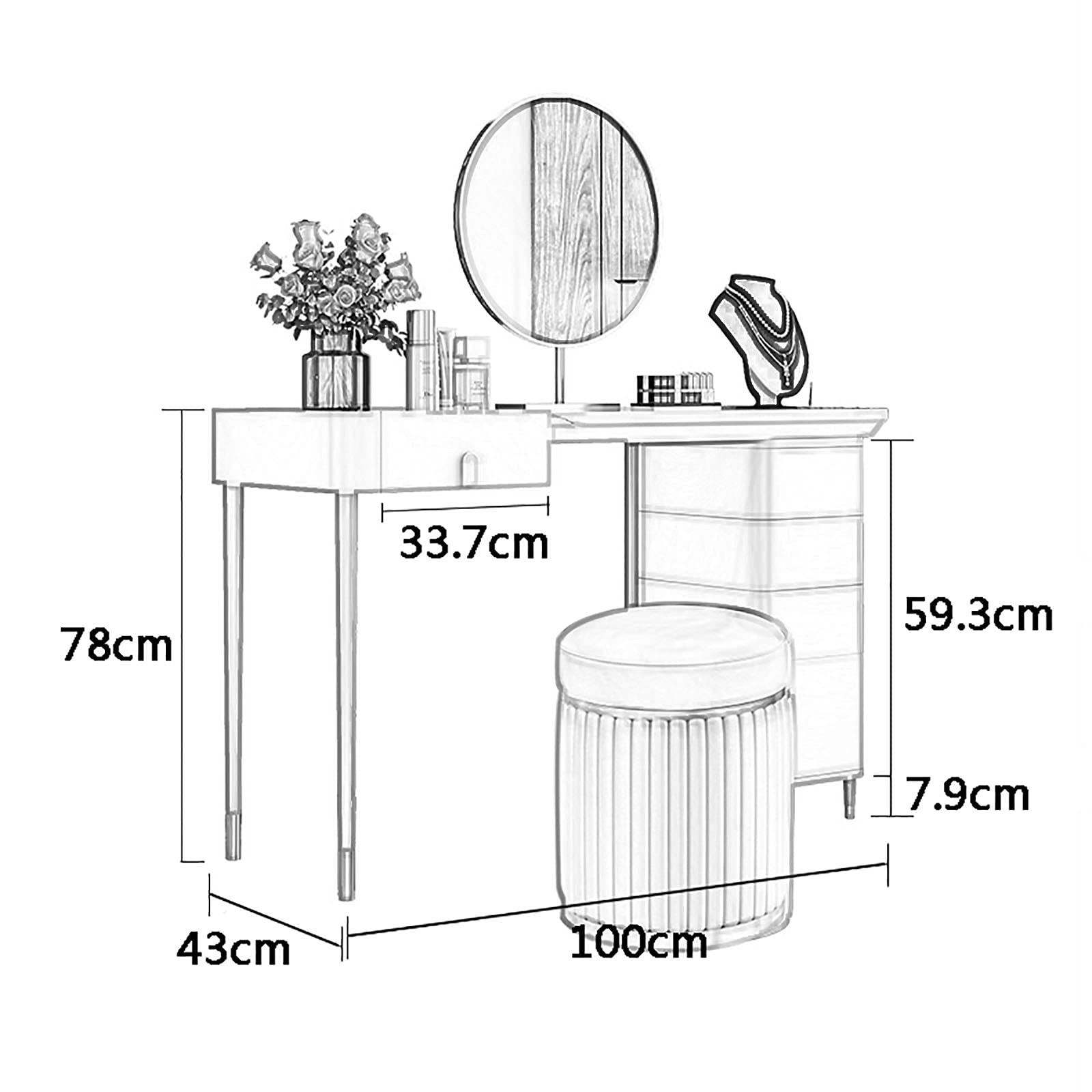 Light Luxury Vanity Set