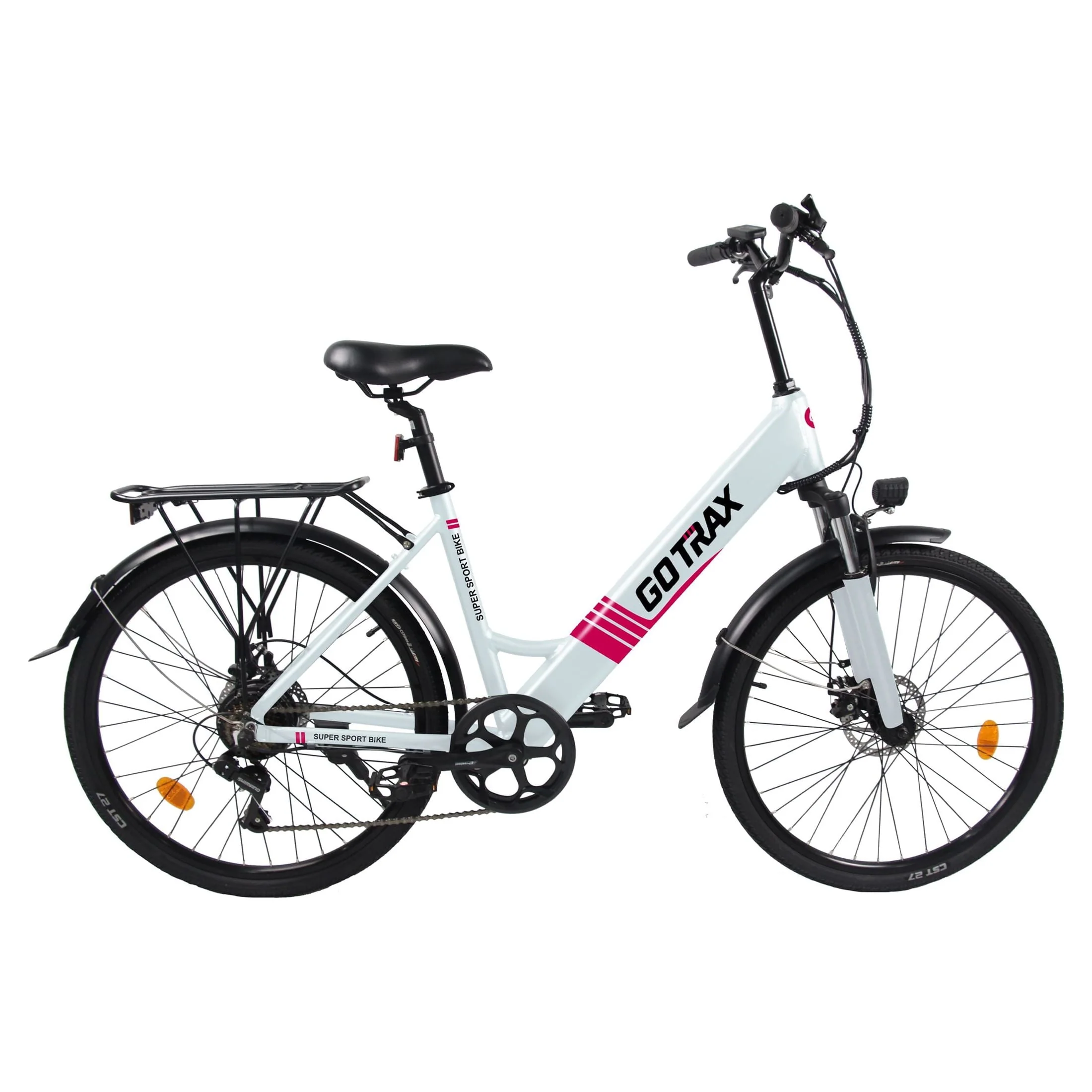 GOTRAX Endura 26in Electric Commuter Bike, 250W, White