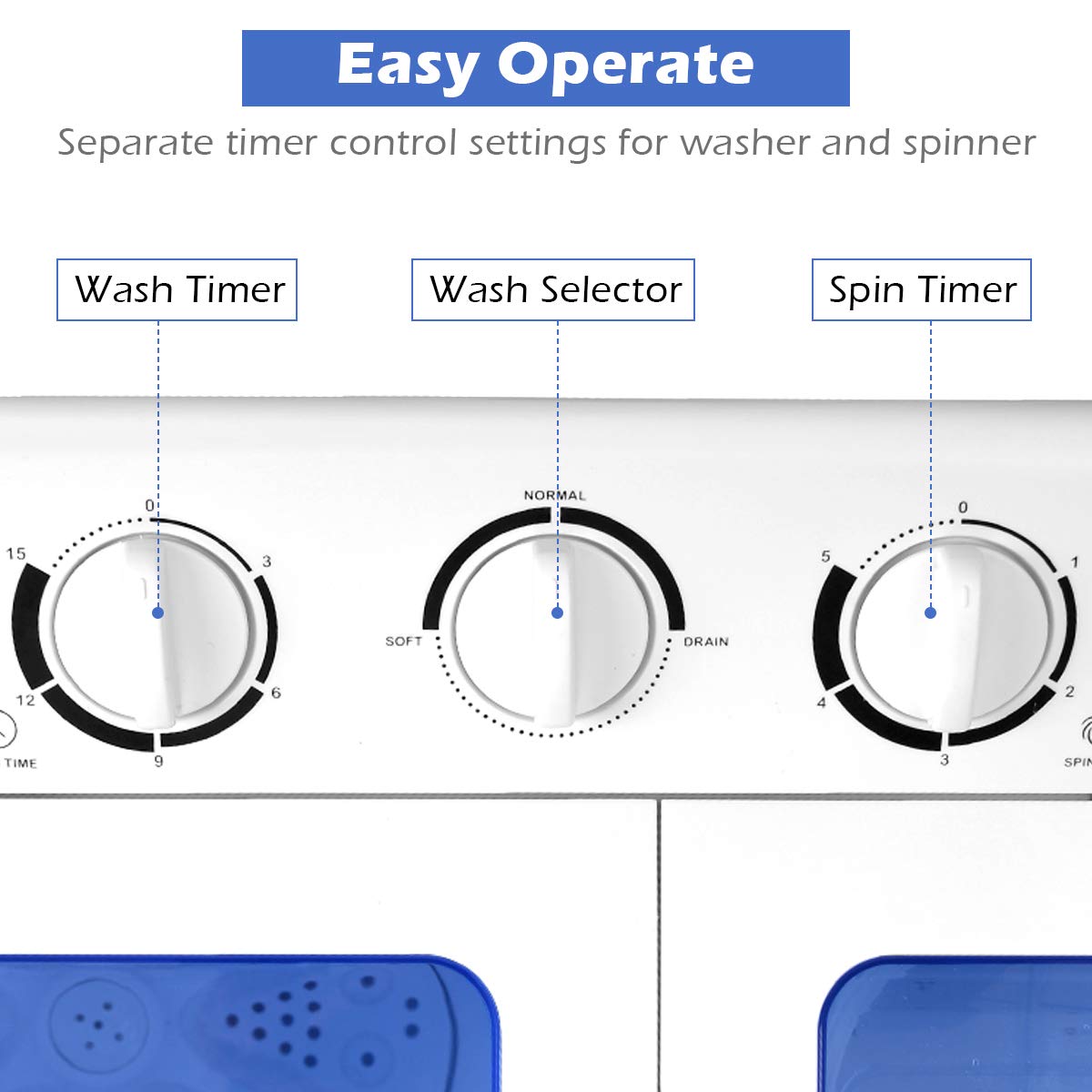 Giantex Mini Compact Twin Tub Washing Machine 17.6lbs Washer
