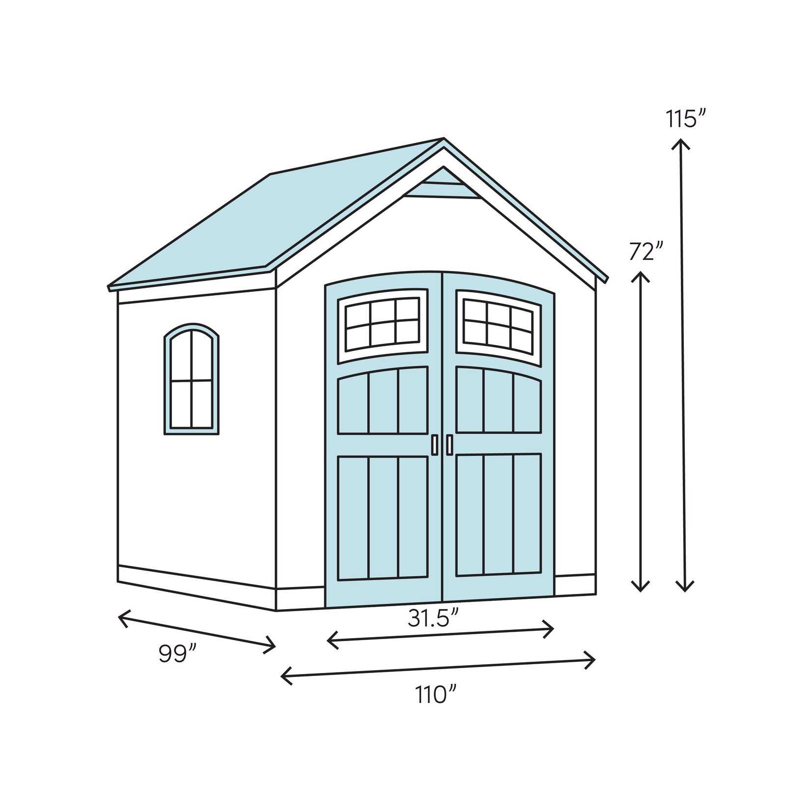 8x8 ft Cedar Wood Sunshed Garden Shed