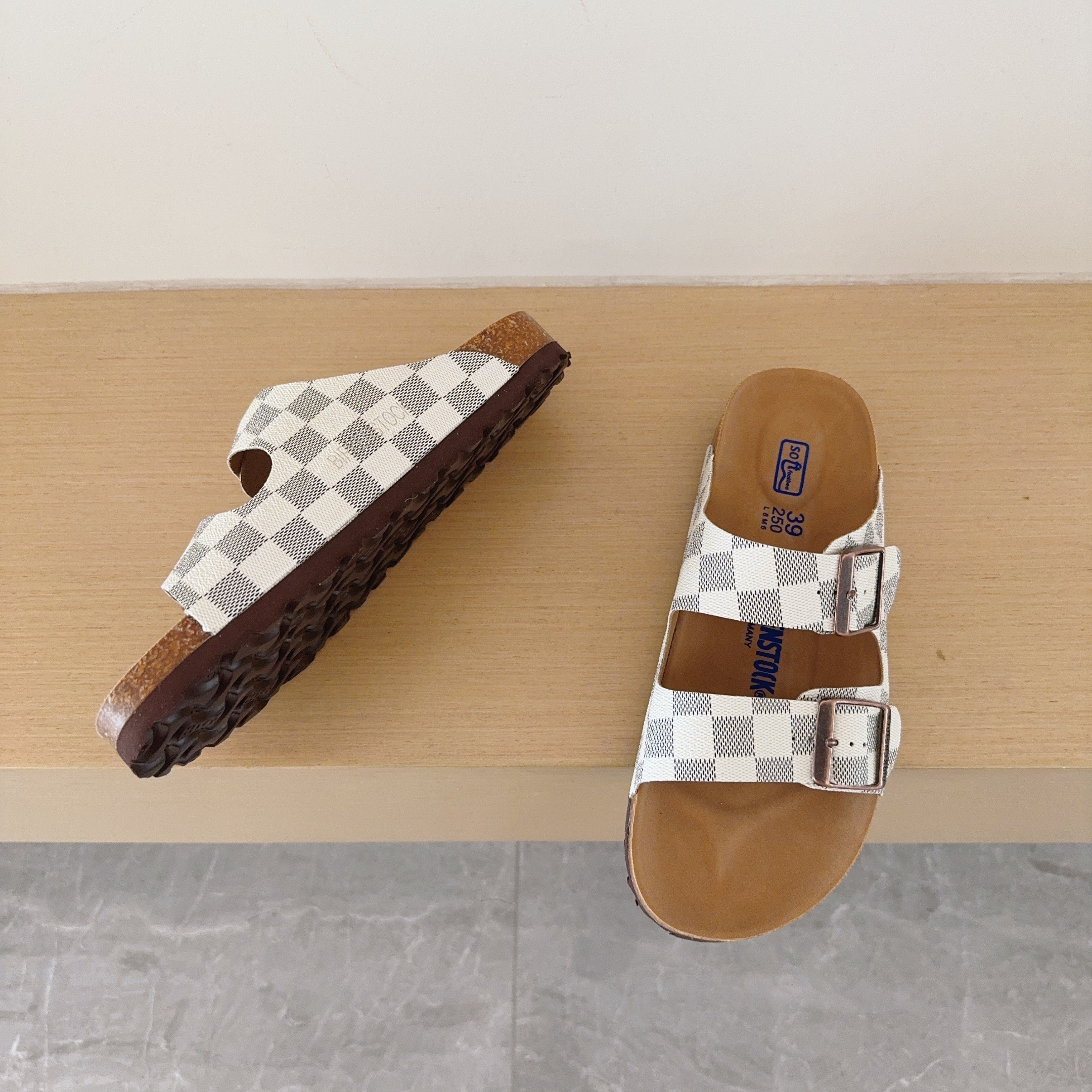 UGG Kids Checkerboard Birken-Style Two-Strap Sandals Adult And Kids