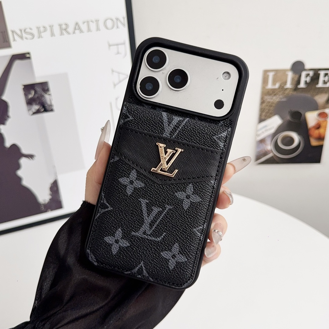 Luxury LV & Gucci Monogram Card Holder Wallet Phone Case