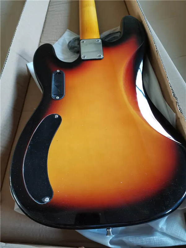 4 Strings Electric Bass Guitar with Flame Maple Veneer, Active Circuit