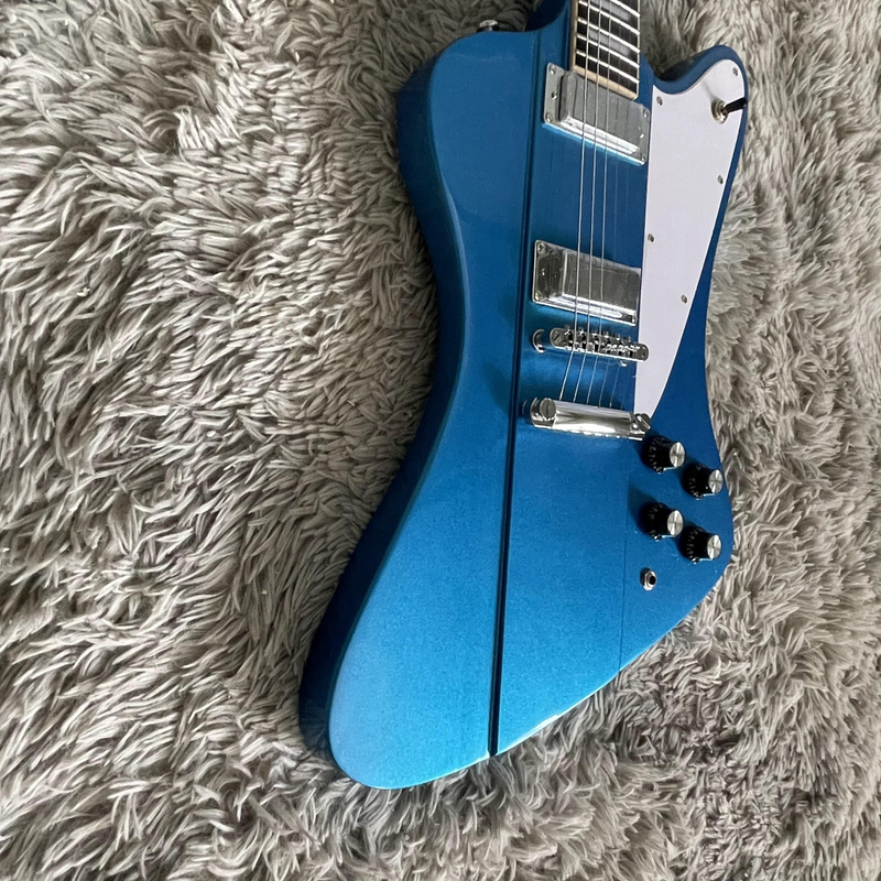 Factory Metallic Blue Firebird Electric Guitar Mini HH Pickup Mahogany Body & Neck