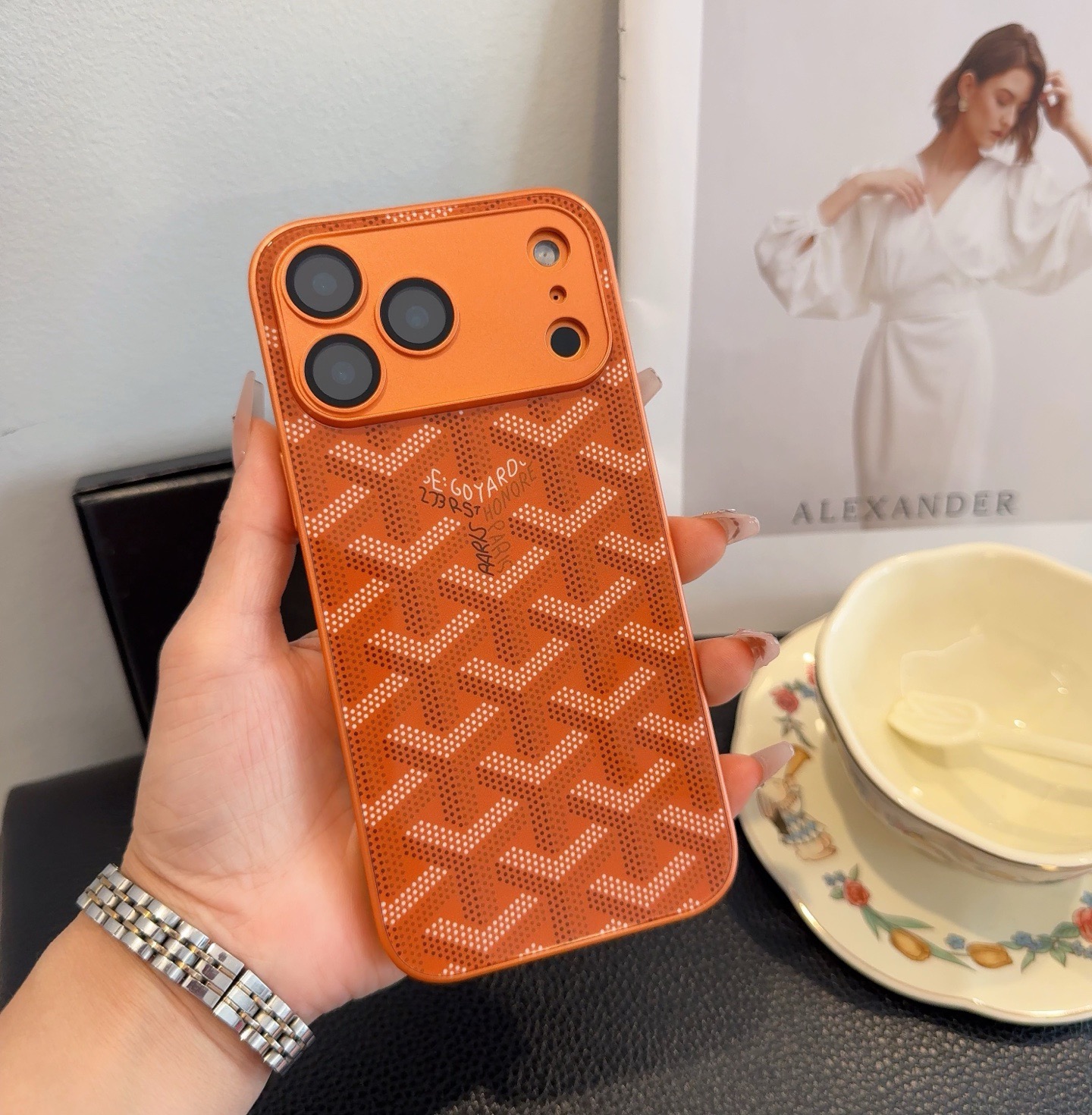 Goyard Classic Monogram Full Coverage Lens Frame Ultra Slim Luxury Phone Case