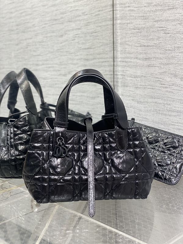 Dior Toujours Tote Bag Small Black Patent