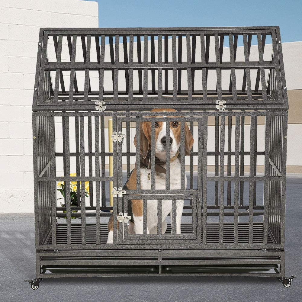 42 Heavy Duty Dog Crate Large Dog cage Strong Metal Dog Kennels