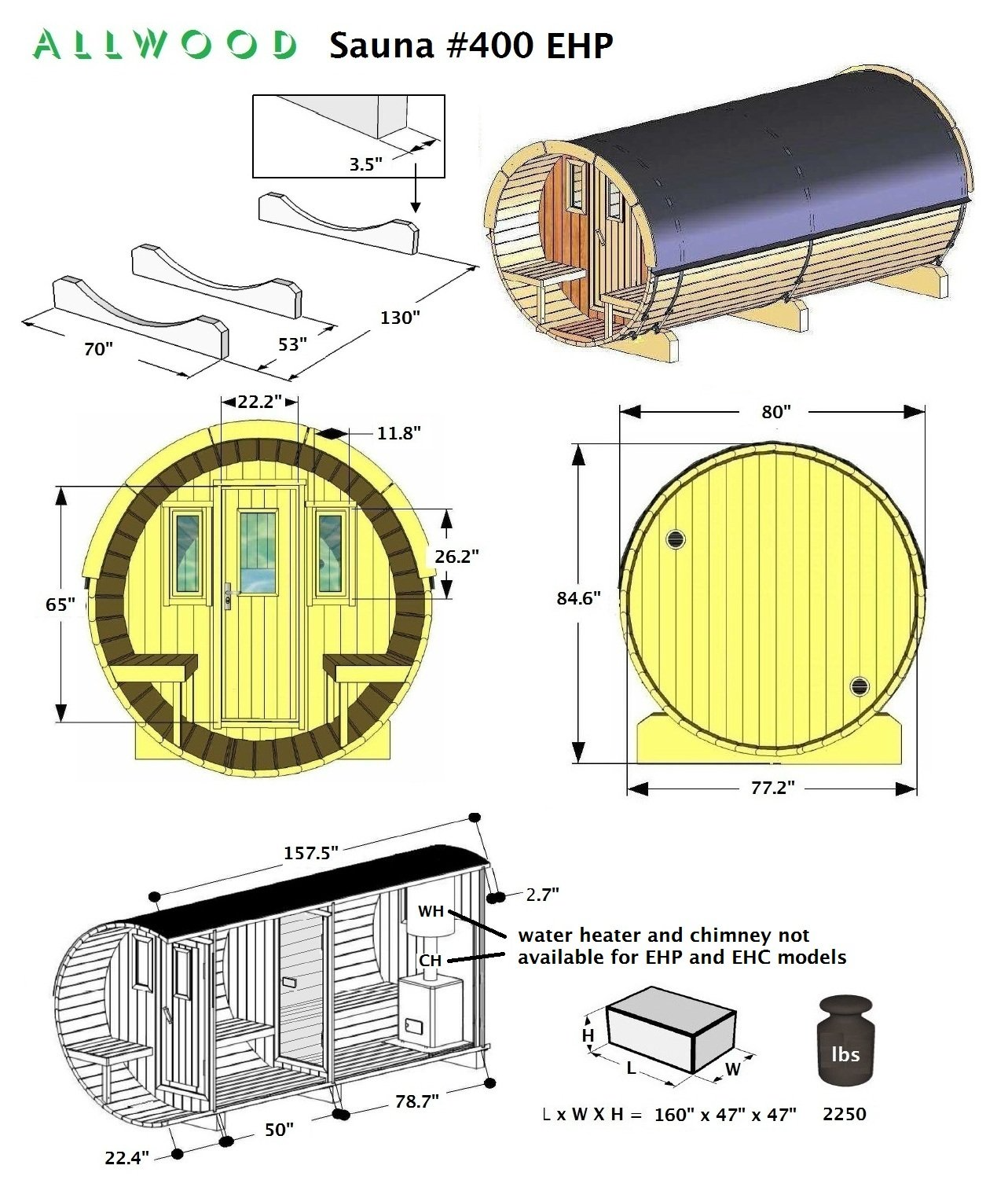 8 Person Barrel Sauna with Separate Dressing Room & Electric