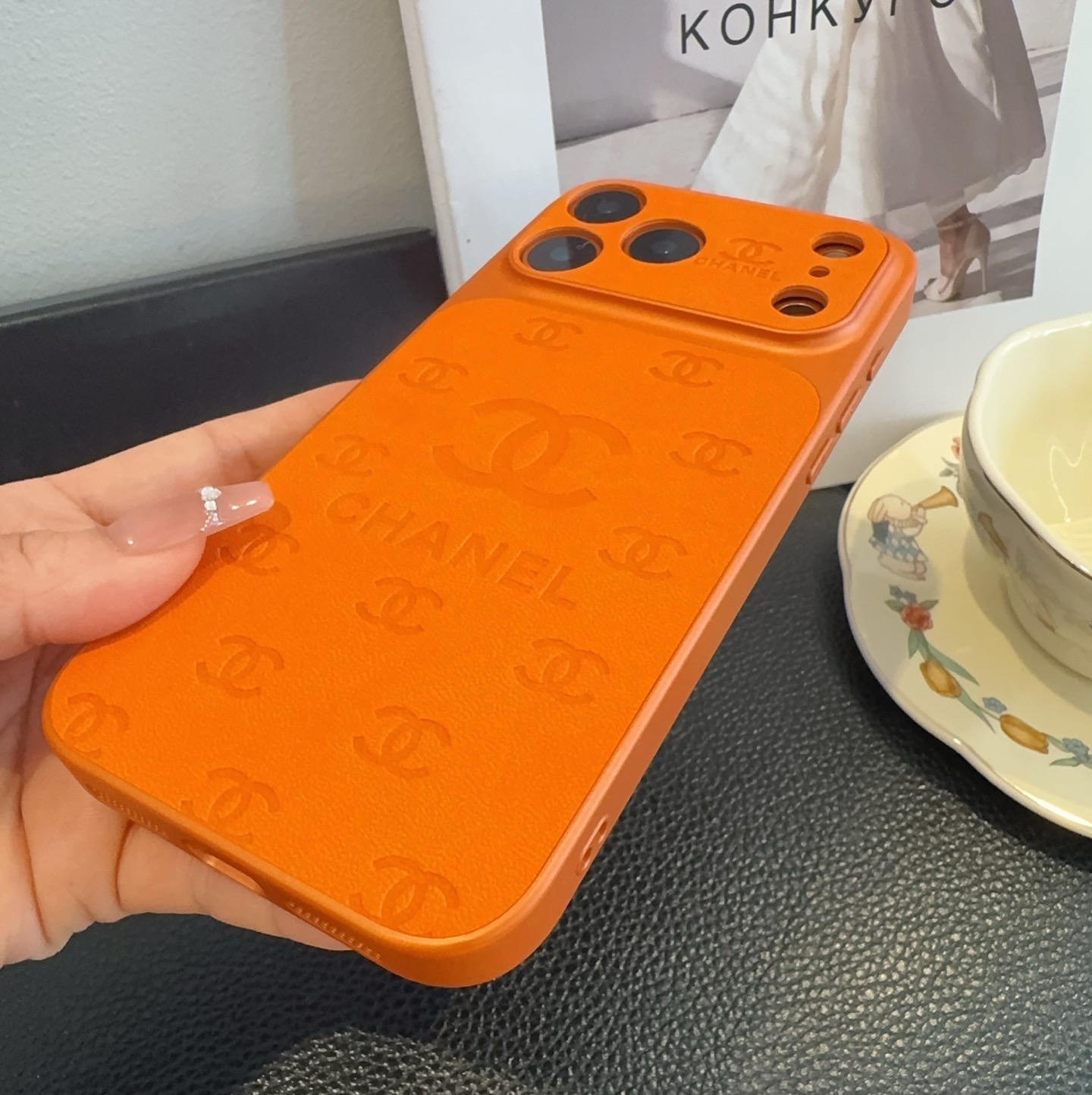 Chanel Precise-Cut Full-Cover iPhone Case | Instant Leather Finish