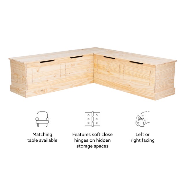 Linon 62-inch Landin Backless Corner Breakfast Nook