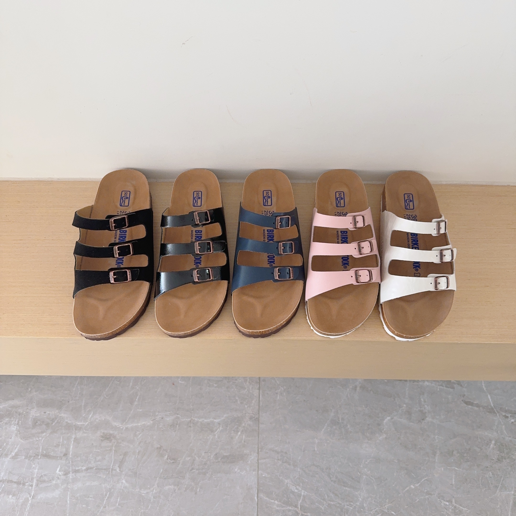 Birken-Style Three-Strap Sandals