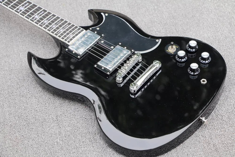 Custom Tony Iommi model Black Solid body 24 frets Electric Guitar 6-string