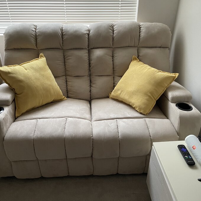 Grigor 57.5'' Wide Home Theater Loveseat with Cup Holder