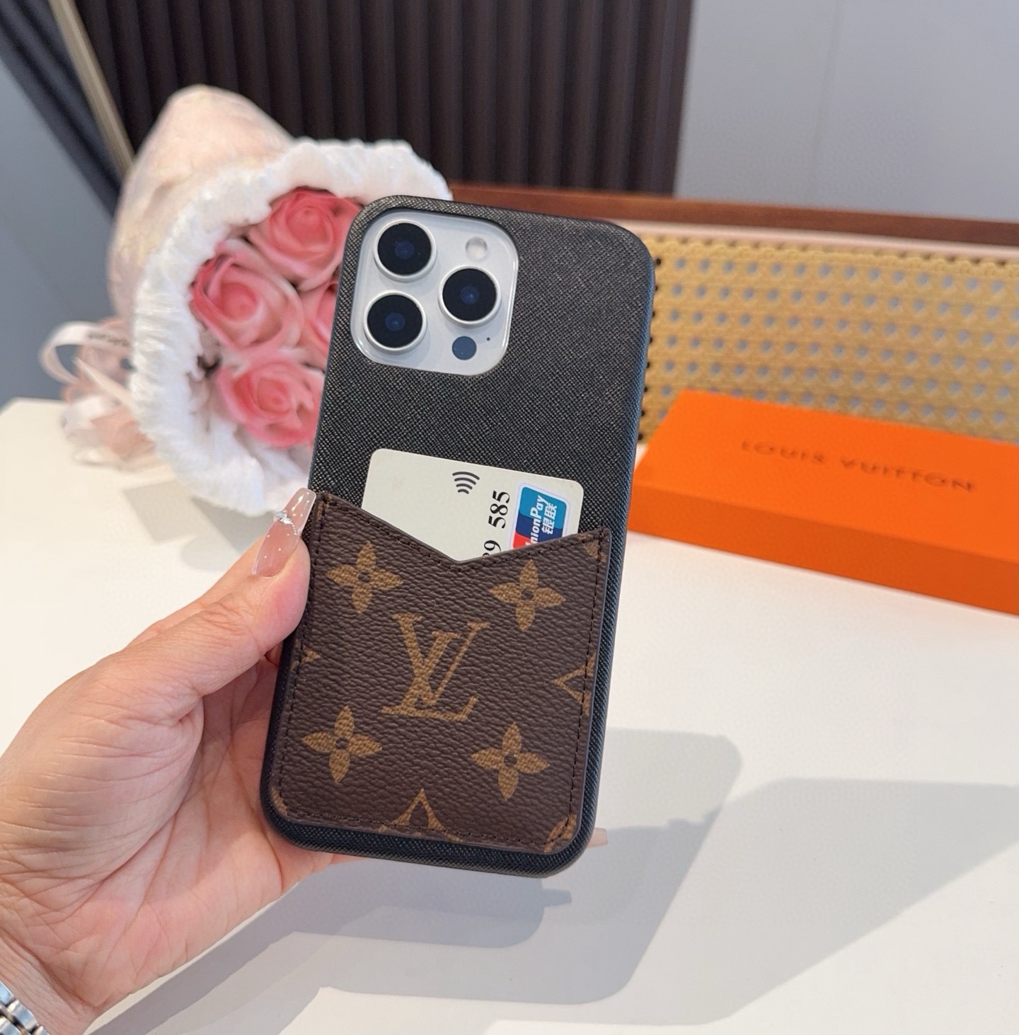 LV Classic Monogram Card Slot Phone Case