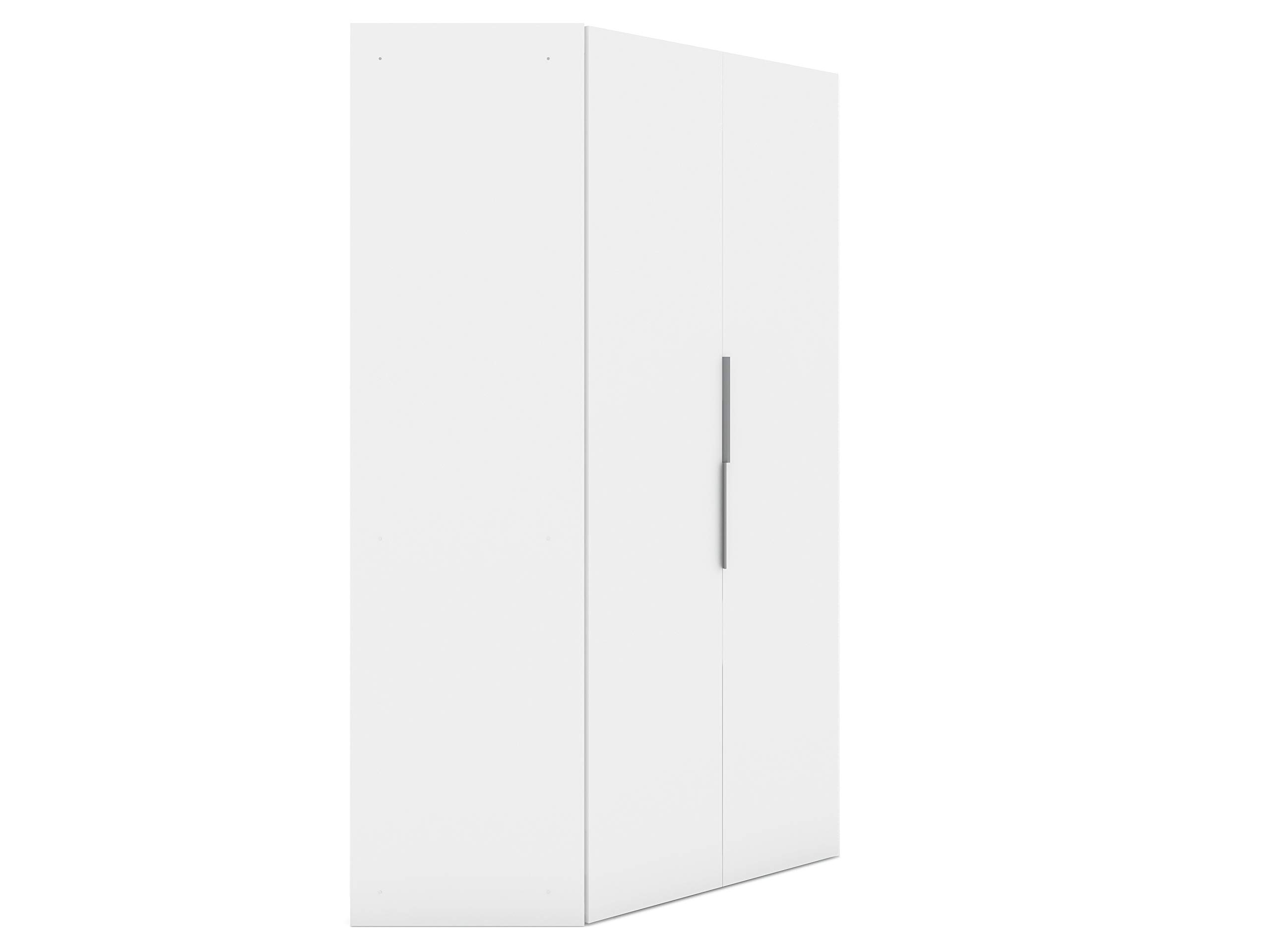 Ultra Modern 2 Door Open Corner Bedroom Closet with Hanging Rods