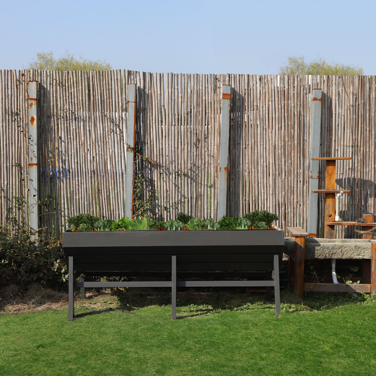 Longley Guarani Wood Elevated Planter