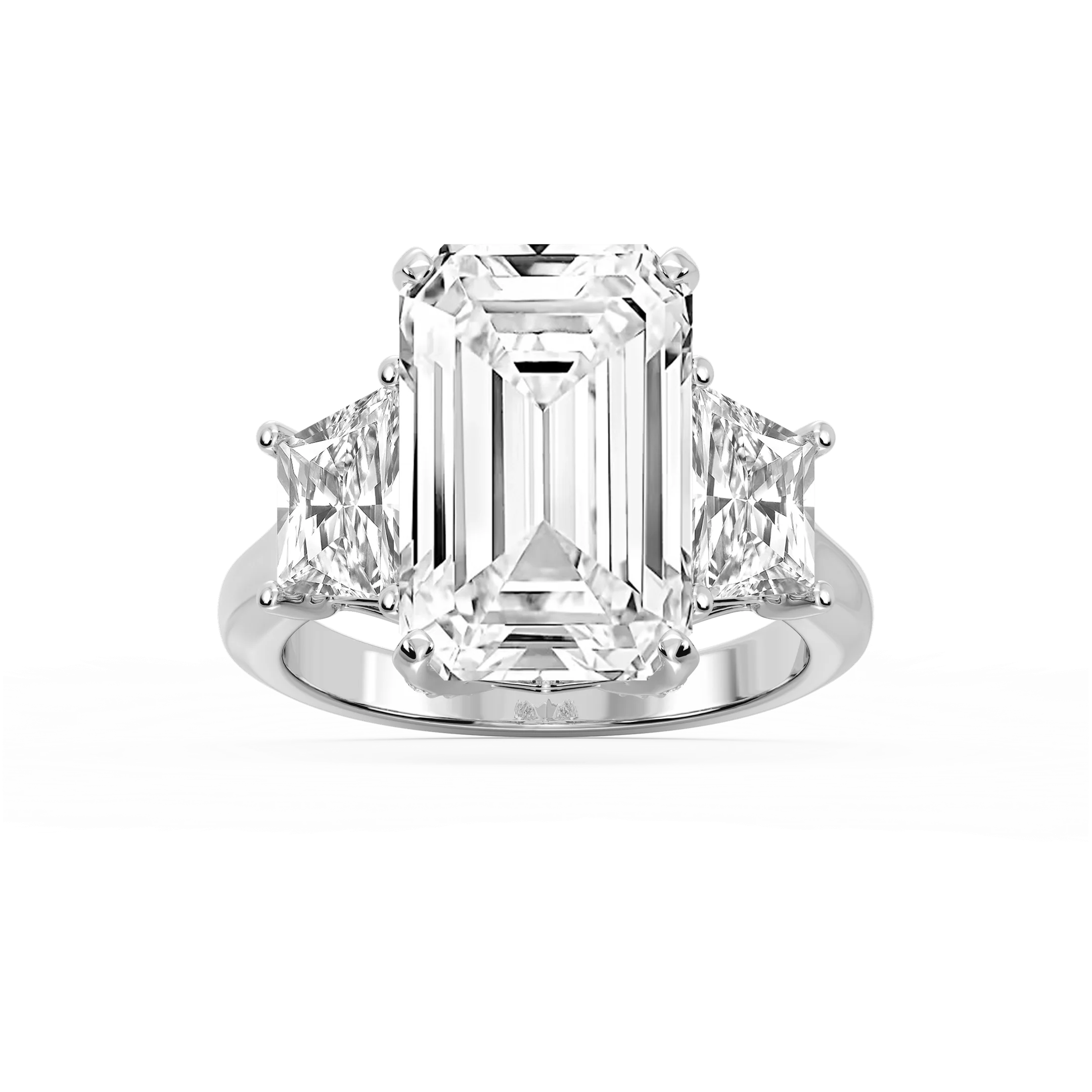 Kinsley 12 ¼ ctw Emerald Lab Grown Diamond Three Stone Engagement Ring - Signature Collection