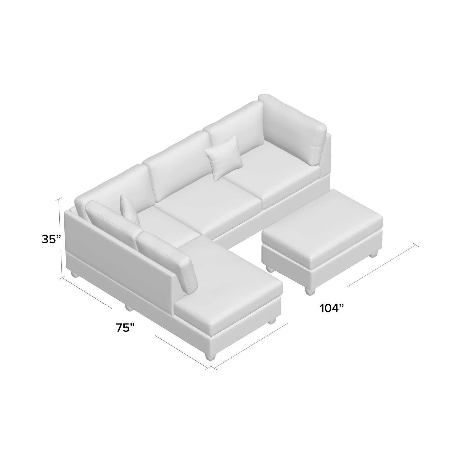 Hemphill 3 - Piece Upholstered Chaise Sectional