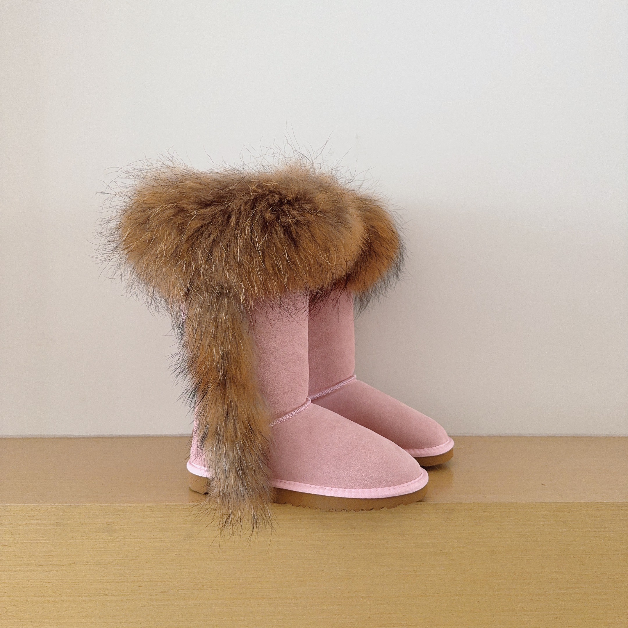 5815 Genuine Fur Trim Tall Boots