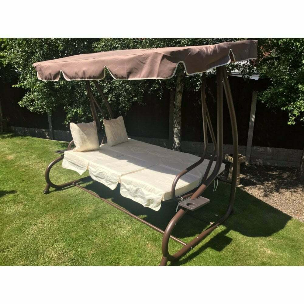 Somerset 3 Seat Swing Hammock Bed Heavy Duty Garden Bench Patio