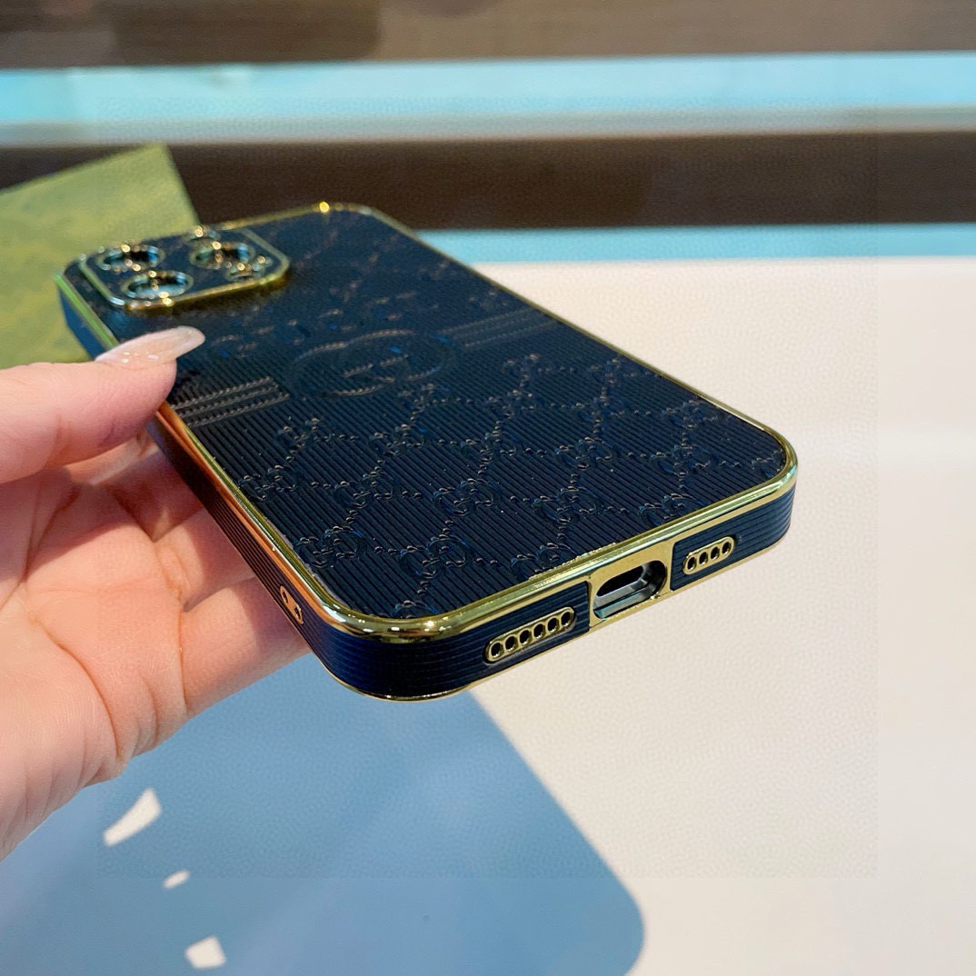 Gucci Electroplated Side Embossed Phone Case | Full Coverage Precision Cutout