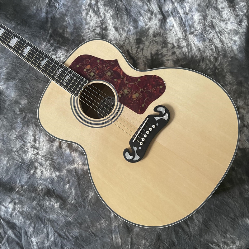 Solid Spruce Top 6-String Acoustic Guitar Flame Maple Back