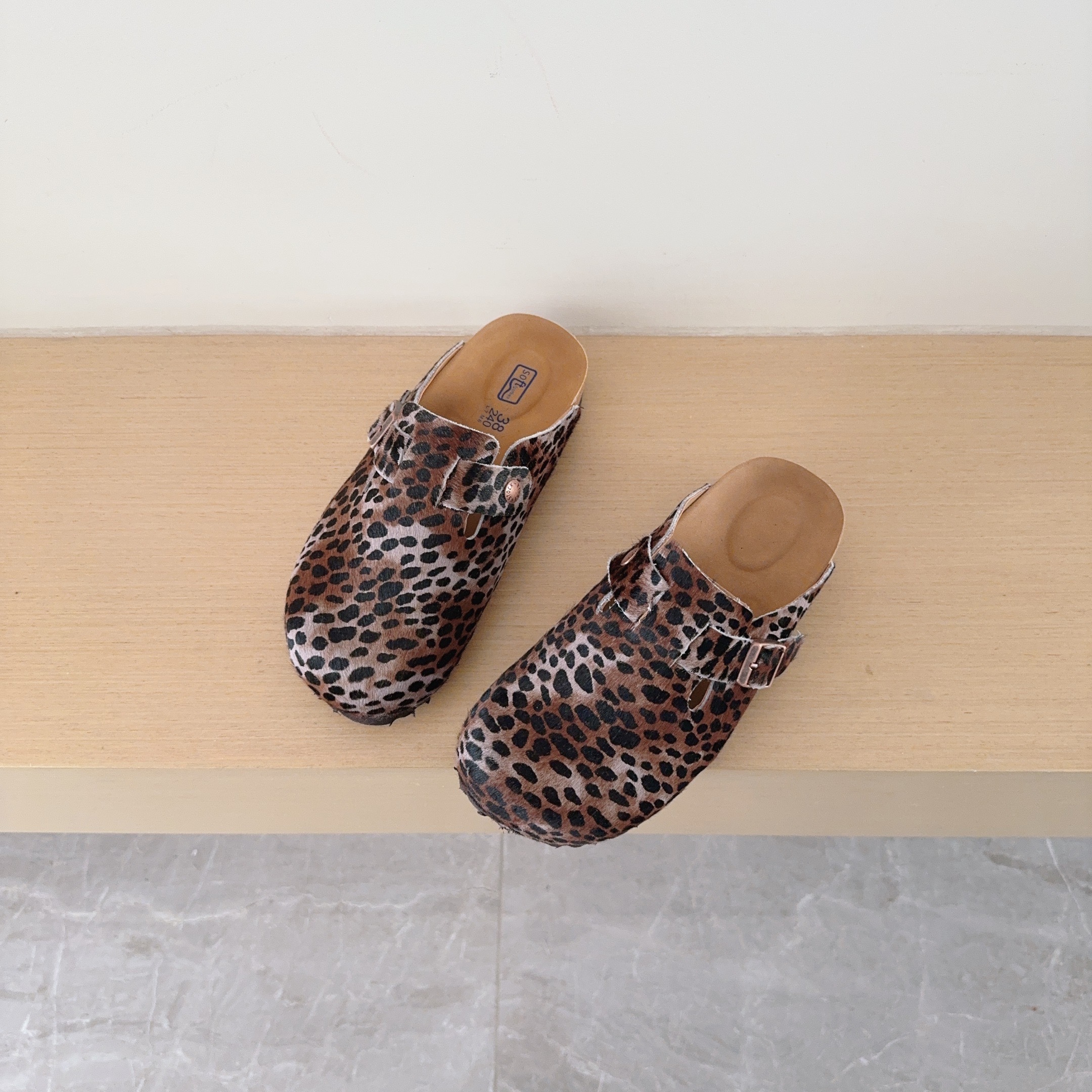 Leopard Print Birken-Style Clogs