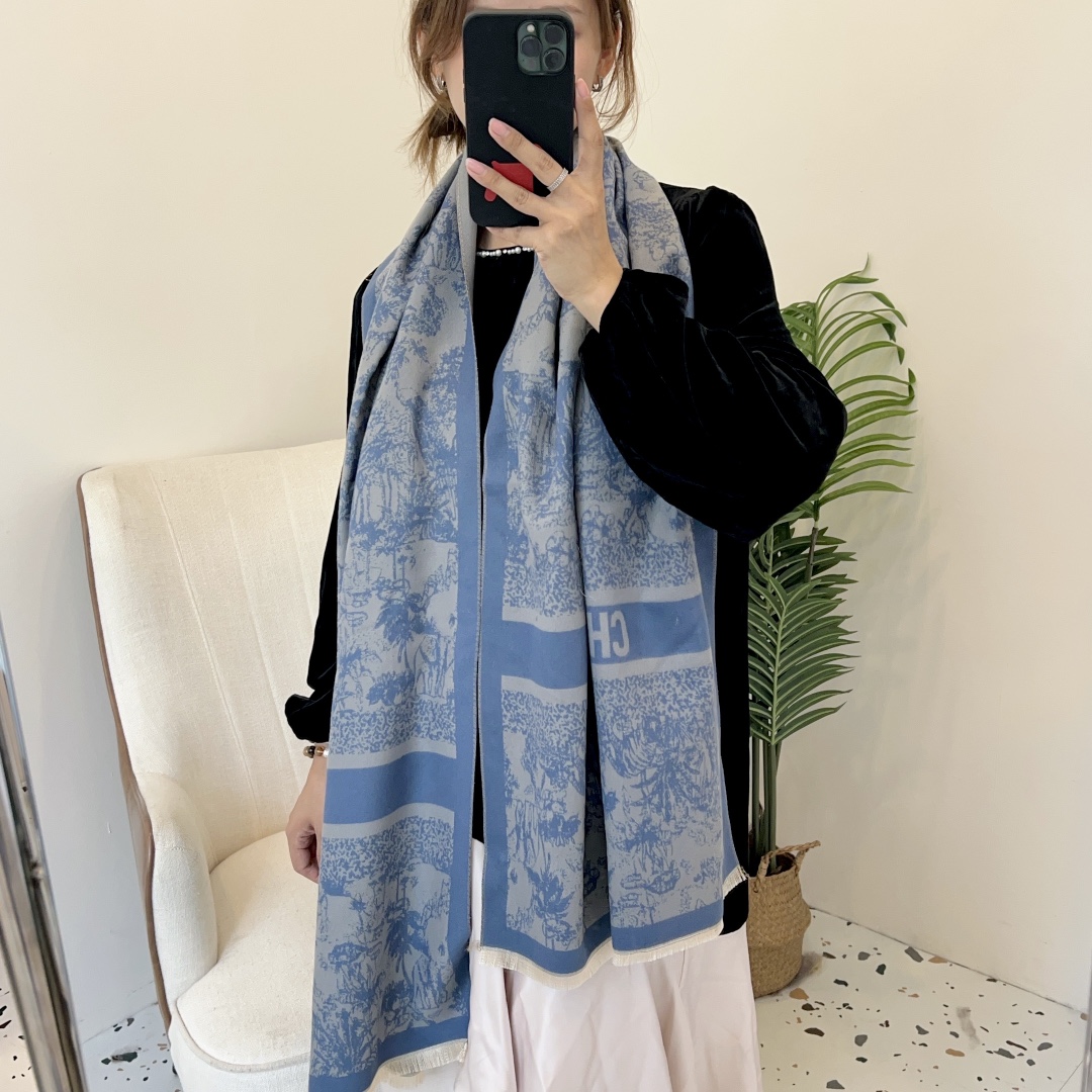 Dior Toile Print Scarf Blue 65 x 180 cm product images