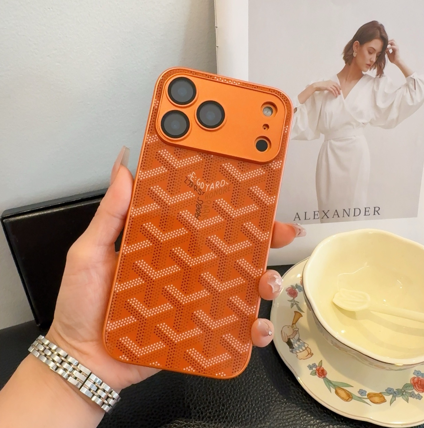 Goyard Classic Monogram Full Coverage Lens Frame Ultra Slim Luxury Phone Case